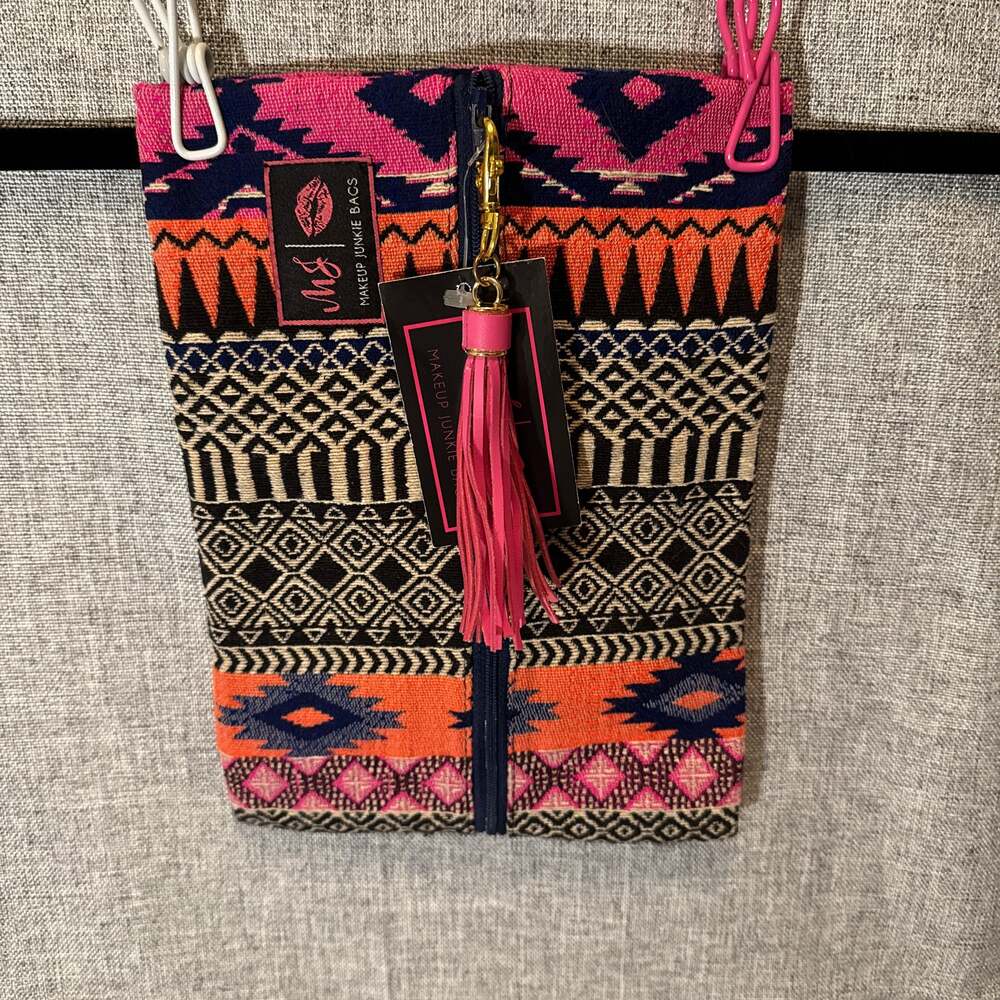 Makeup Junkie Bags Sundance Medium Cosmetic Bag with Pink Tassel
